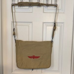 Rothco Tan Messenger Bag with Red Logo